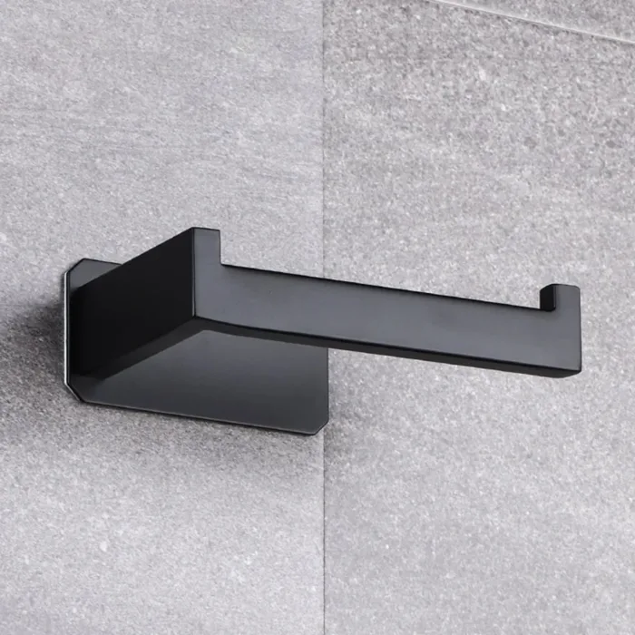 Portarrollos de Acero Inoxidable Autoadhesivo para Baño - Sin Tornillos, Acabado Negro - Image 3